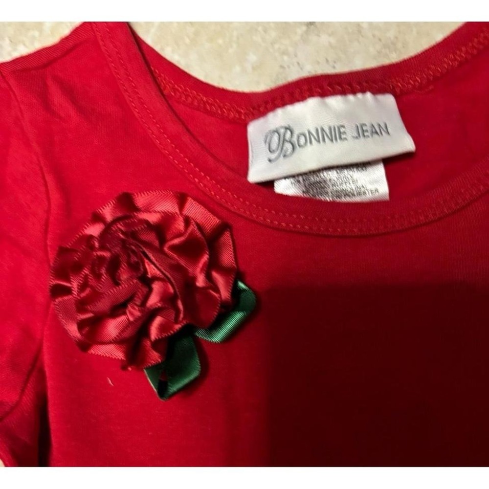 Bonnie Jean red 2T Christmas dress with ruffled skirt - Picture 2 of 6